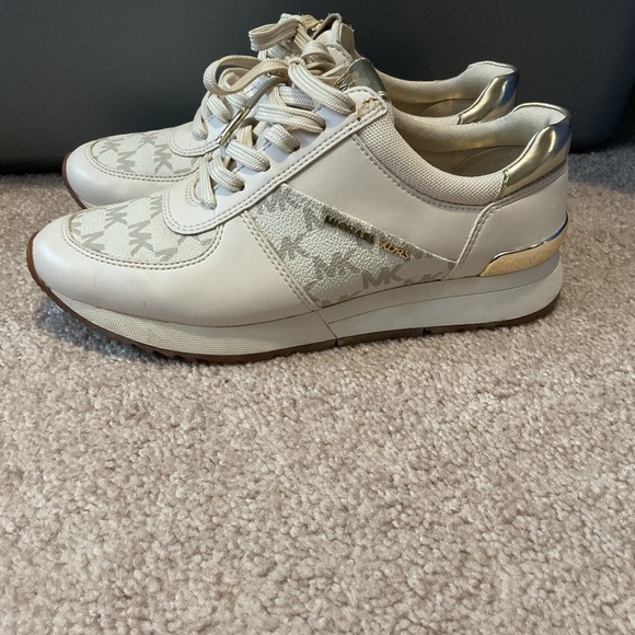 Michael Kors White Monogram Sneakers - Picture 4 of 7